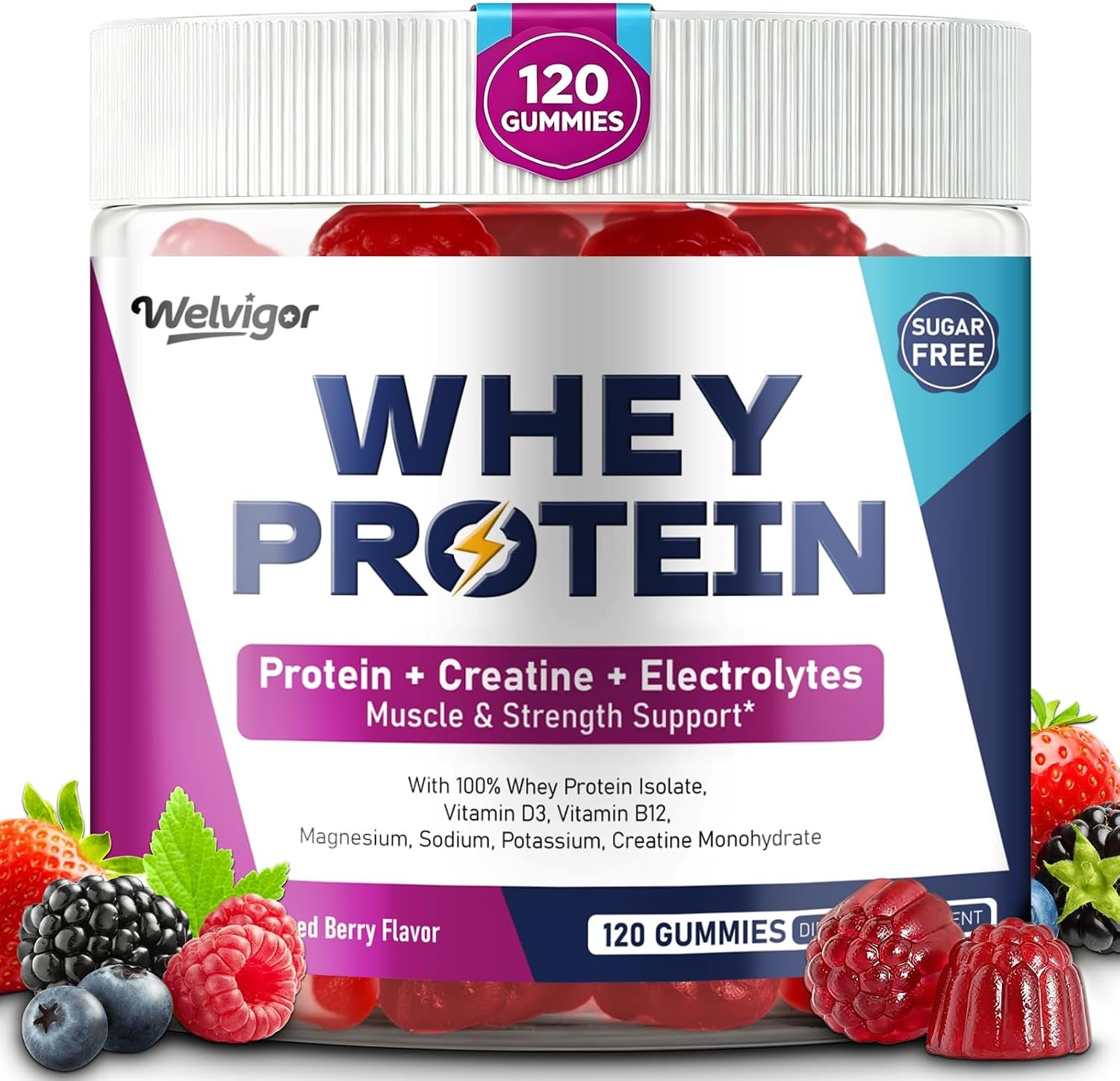 3-in-1 Whey Protein Gummies: 10g Isolate, Creatine & Electrolytes